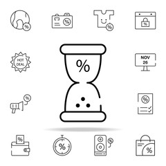 Poster - sand watch discount icon. cyber monday icons universal set for web and mobile