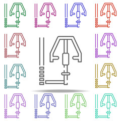 Poster - chest, press icon. Elements of gym in multi color style icons. Simple icon for websites, web design, mobile app, info graphics