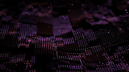Poster - big data visualization. visual information complexity. data threads plot. 3d rendering. data technol