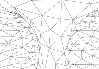 Poster - Tunnel or wormhole. Digital 3d wireframe tunnel. 3D tunnel grid. Network cyber technology. Surrealism. Background abstract vector image
