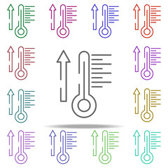 Poster - digital thermometer icon. Elements of water, boiler, thermos, gas, solar in multi color style icons. Simple icon for websites, web design, mobile app, info graphics