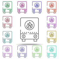 Poster - electric heater icon. Elements of water, boiler, thermos, gas, solar in multi color style icons. Simple icon for websites, web design, mobile app, info graphics