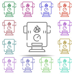 Poster - electric heater icon. Elements of water, boiler, thermos, gas, solar in multi color style icons. Simple icon for websites, web design, mobile app, info graphics