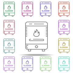 Poster - furnace, heater icon. Elements of water, boiler, thermos, gas, solar in multi color style icons. Simple icon for websites, web design, mobile app, info graphics