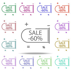 Poster - sticker tag 60 icon. Elements of discount tag in multi color style icons. Simple icon for websites, web design, mobile app, info graphics