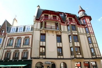 Ville de Granville, hôtel des Bains en centre ville, département de la Manche, France