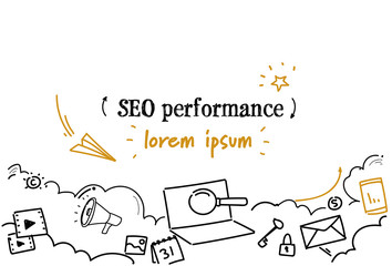 Poster - search engine optimization SEO performance concept sketch doodle horizontal isolated copy space