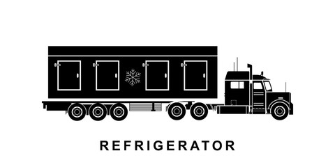 Poster - Detailed refrigerator truck illustration