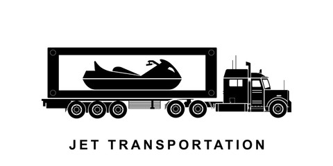 Poster - Detailed jet transporting truck illustration