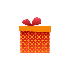 Poster - Color gift box with ribbon isolated Vector illustration.