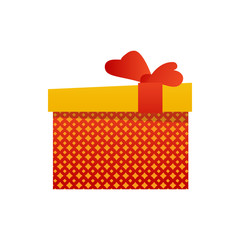 Poster - Color gift box with ribbon isolated Vector illustration.