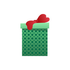 Poster - Color gift box with ribbon isolated Vector illustration.