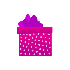 Poster - Color gift box with ribbon isolated Vector illustration.