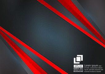 Poster - abstract geometric black and red color background with copy space for your business modern design, v