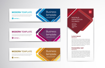 Canvas Print - Set of modern design - Vector web banners design background or header templates, colorful horizontal and vertical.