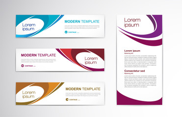 Canvas Print - Set of modern design - Vector web banners design background or header templates, colorful horizontal and vertical.