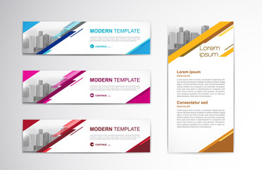 set of modern design - vector web banners design background or header templates, colorful horizontal