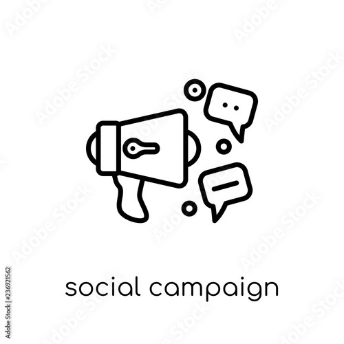 Social Campaign Icon Trendy Modern Flat Linear Vector Social Campaign Icon On White Background From Thin Line General Collection Stock Vector Adobe Stock