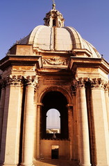 Detail of the dome of Saint Peter basilica, Vatican City, Rome, Italy