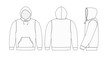 Illustration of hoodie (hooded sweatshirt) / white