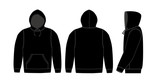 Fototapeta  - Illustration of hoodie (hooded sweatshirt) / black