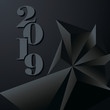 2019 Black Background New Year or Christmas  creative greeting card or calendar design