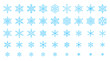 Snowflake simple color line icons snow vector set