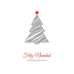 Wall Mural - Feliz Navidad - translated from spanish as Merry Christmas. Vector