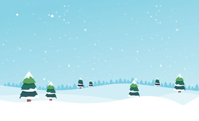 winter landscape with fir trees and snow. winter background. for design flyer, banner, poster, invit