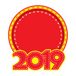 Happy new year 2019 greeting design