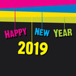 colorful new year 2019 poster design