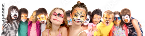 Fototapeta Kids with face-paint