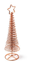 Copper Christmas Tree On White Background