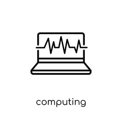 Wall Mural - computing technology icon. Trendy modern flat linear vector computing technology icon on white background from thin line general collection