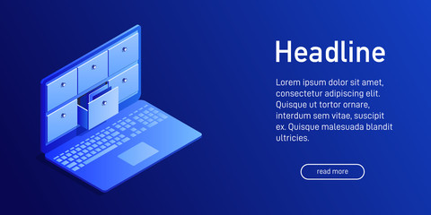 Isometric concept of database.
