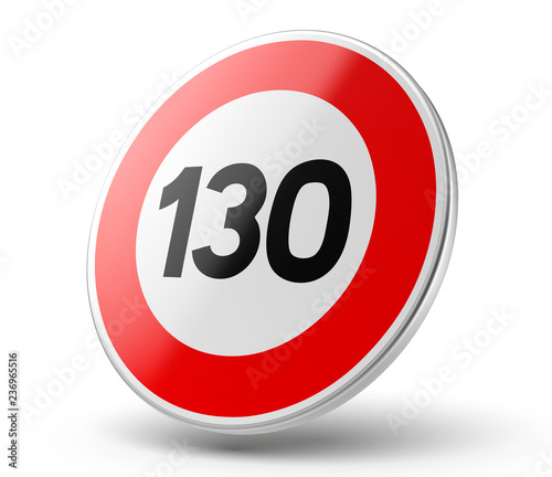 Fotografía Panneau vitesse limitée à 130 km/h vectoriel 1