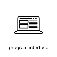 Wall Mural - Program Interface icon. Trendy modern flat linear vector Program Interface icon on white background from thin line Programming collection