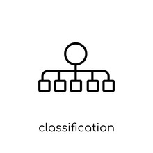 Classification Icon. Trendy Modern Flat Linear Vector Classification Icon On White Background From Thin Line General Collection