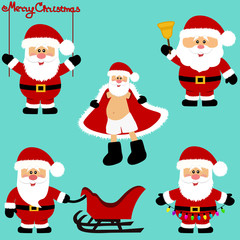 Christmas icons. Santa Claus. Collection. New Year. 