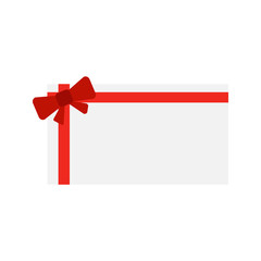 Wall Mural - gift cards with bows. red christmas bow on gift card vector
