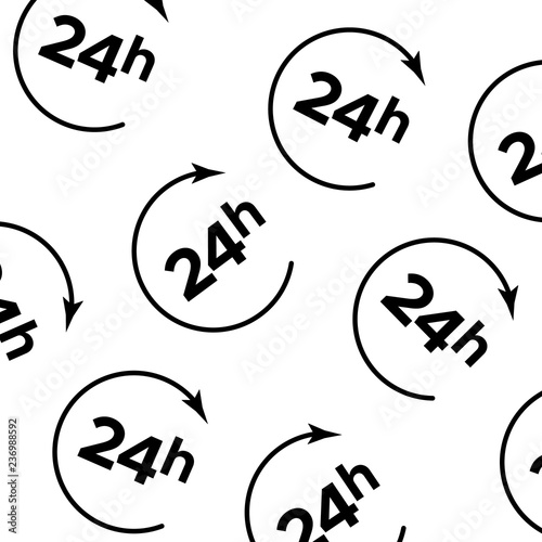 Fényképezés Around 24 clock vector. Time 24 hours background