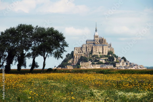 Plakat Mont-Saint-Michel, departament Manche, Normandia, Francja