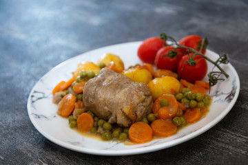 Wall Mural - paupiette of veal rolls with Vegetable Planter