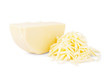 © vadarshop - Whole and grated mozzarella on white background