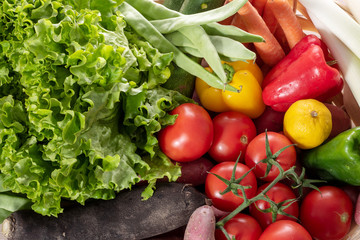 Canvas Print - seasonal vegetables, tomatoes, peppers and other