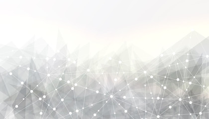 Poster - Abstract futuristic connecting line on white color background.vector technology design.