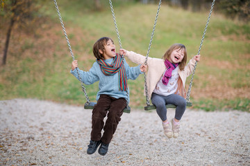 Sticker - kids swing in the park