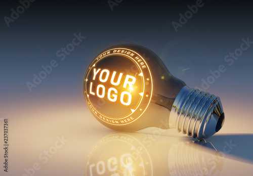 Download Lightbulb With Logo Mockup Stock Template Adobe Stock