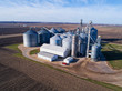 An aerial shot of a large grain elevator in Illinois, USA