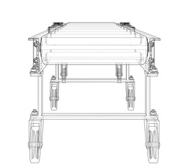 Poster - 3d outline conveyor belt. 3d illustration